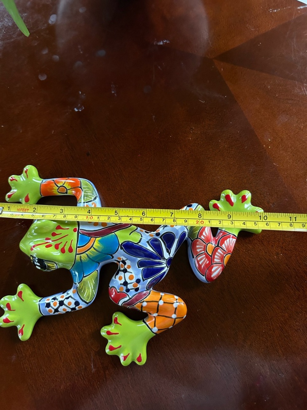 Multicolor Talavera-Style Ceramic Frog Wall Accent - Picture 3 of 4